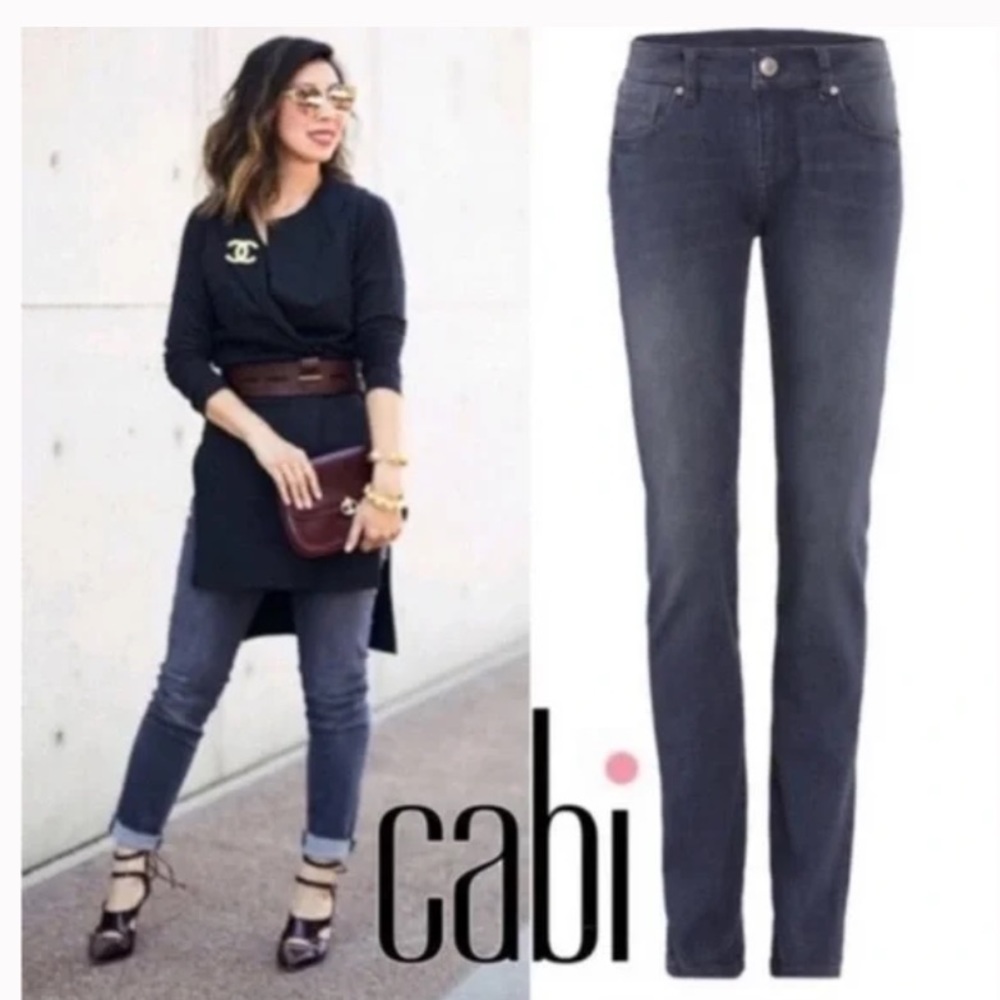 CAbi Slim Boyfriend Grey Jeans. Size 8